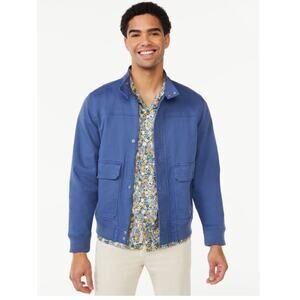 Free Assembly Men Jacket Sz. XXL Twill Harrington Blue EUC Waist Length Casual